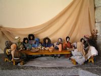 Figurines bibliques de la Sainte cène