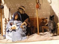 Figurine de berger avec ses moutons